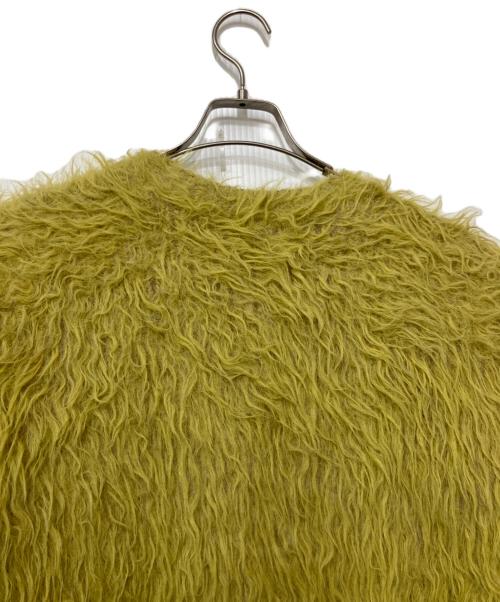 Audrey and John Wad（オードリーアンドジョンワッド）AUDREY AND JOHN WAD (オードリーアンドジョンワッド) フェザーヤーンクルーネックショートコート イエロー サイズ:FREEの古着・服飾アイテム