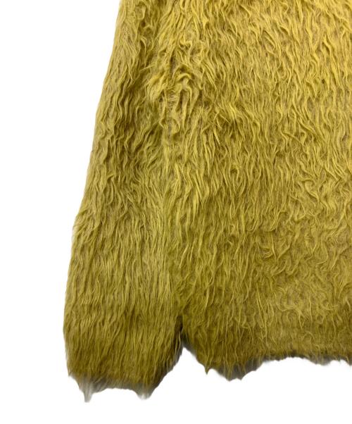 Audrey and John Wad（オードリーアンドジョンワッド）AUDREY AND JOHN WAD (オードリーアンドジョンワッド) フェザーヤーンクルーネックショートコート イエロー サイズ:FREEの古着・服飾アイテム