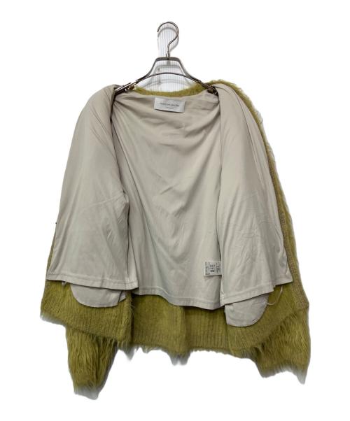 Audrey and John Wad（オードリーアンドジョンワッド）AUDREY AND JOHN WAD (オードリーアンドジョンワッド) フェザーヤーンクルーネックショートコート イエロー サイズ:FREEの古着・服飾アイテム