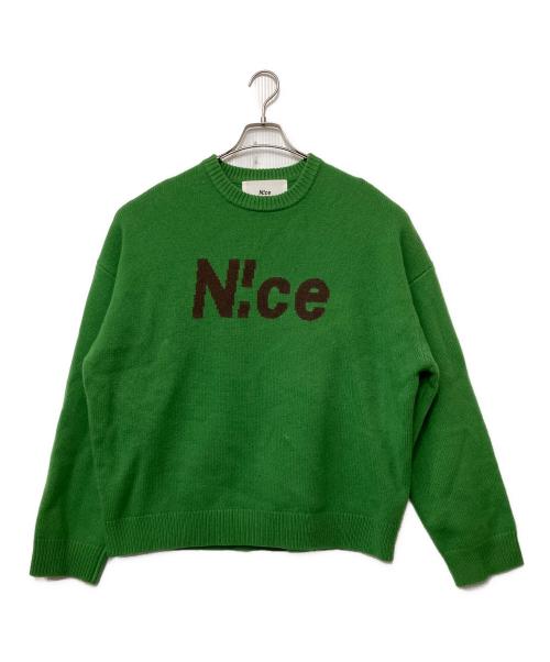 N!ce shop（ナイスショップ）N!CE Shop (ナイスショップ) 厚手ニット グリーン サイズ:Mの古着・服飾アイテム