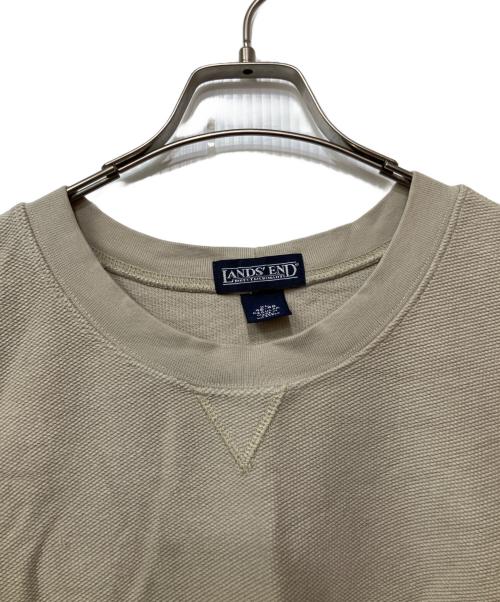LAND'S END（ランズエンド）LAND'S END (ランズエンド) クルーネックスウェット ベージュ サイズ:XLの古着・服飾アイテム