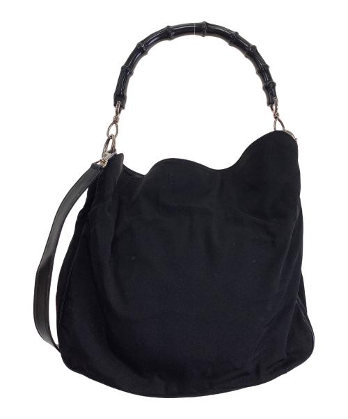 GUCCI（グッチ）GUCCI (グッチ) バンブー　2WAYバッグ ブラックの古着・服飾アイテム