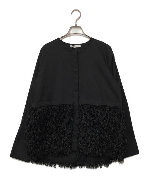 chignon（シニヨン）chignon (シニヨン) フェザーフリンジ切替シャツ ブラック サイズ:FREEの古着・服飾アイテム