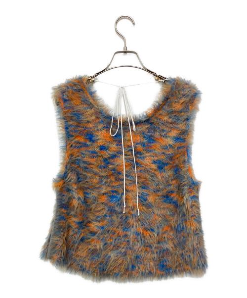 CYAN TOKYO（シアン トーキョー）CYAN TOKYO (シアン トーキョー) フェザーニットベスト マルチカラー サイズ:F 未使用品の古着・服飾アイテム