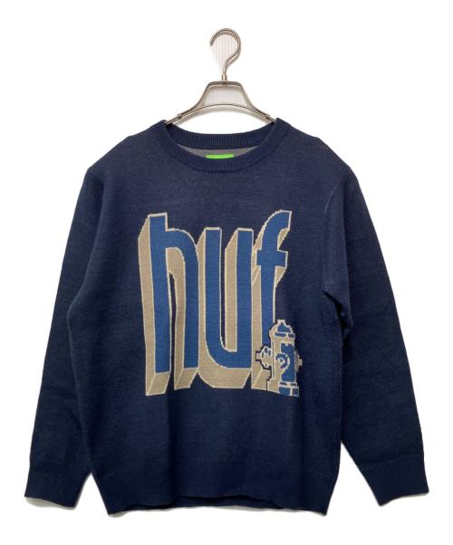 HUF（ハフ）HUF (ハフ) 厚手ニット ネイビー サイズ:Sの古着・服飾アイテム