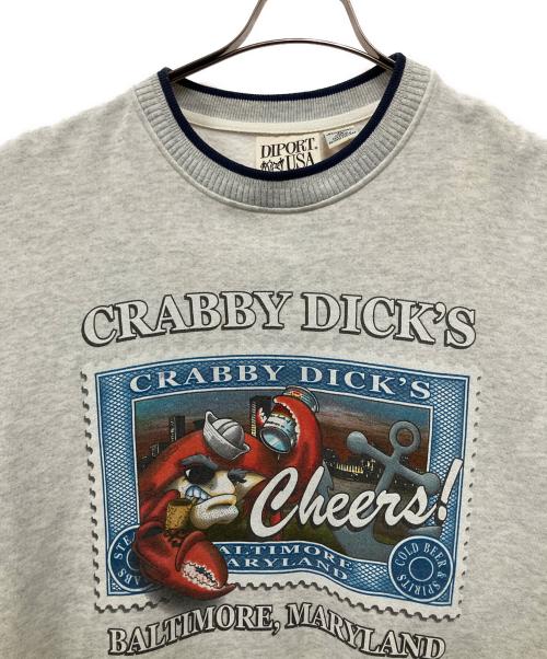 DIPORT USA（ディポート ユーエスエー）DIPORT USA (ディポート ユーエスエー) クルーネックスウェット ライトグレー サイズ:XLの古着・服飾アイテム