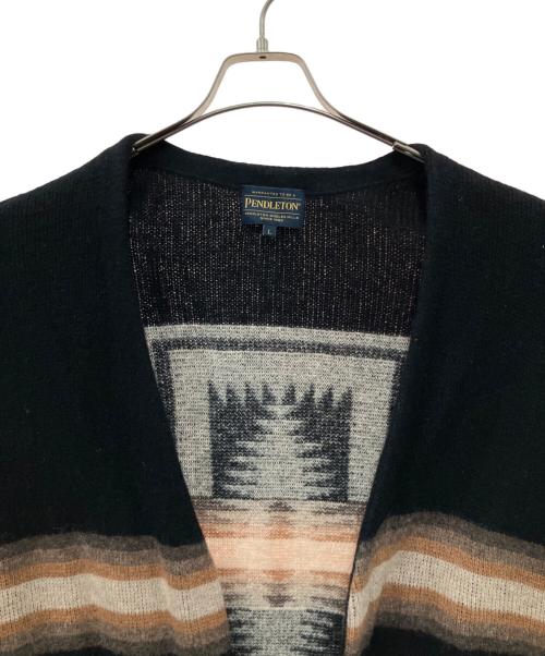 PENDLETON（ペンドルトン）PENDLETON (ペンドルトン) 厚手カーディガン ブラック×ベージュ サイズ:Lの古着・服飾アイテム