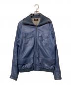 DIESELディーゼル）の古着「レザージャケット」｜ブルー