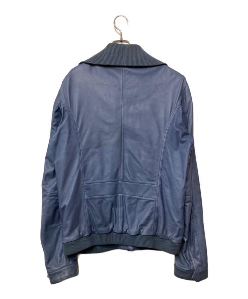 DIESEL（ディーゼル）DIESEL (ディーゼル) レザージャケット ブルー サイズ:Lの古着・服飾アイテム