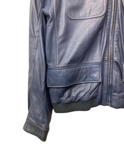 DIESEL（ディーゼル）DIESEL (ディーゼル) レザージャケット ブルー サイズ:Lの古着・服飾アイテム