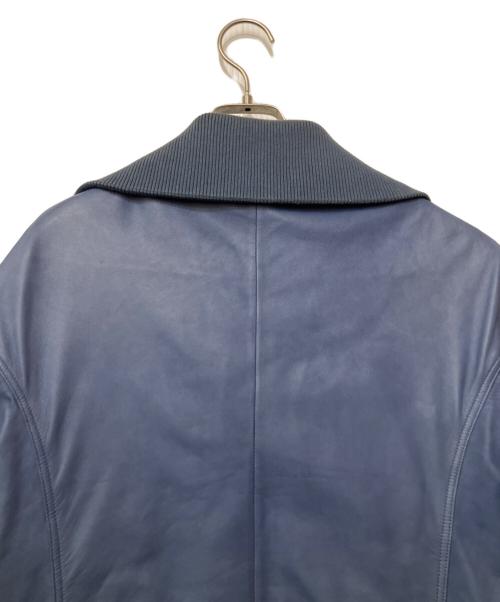 DIESEL（ディーゼル）DIESEL (ディーゼル) レザージャケット ブルー サイズ:Lの古着・服飾アイテム