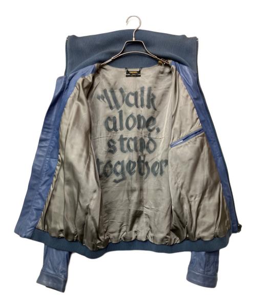 DIESEL（ディーゼル）DIESEL (ディーゼル) レザージャケット ブルー サイズ:Lの古着・服飾アイテム
