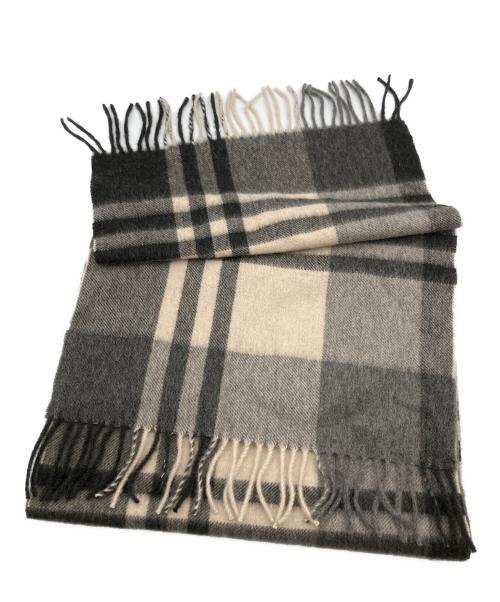 JOSHUA ELLIS（ジョシュア エリス）Joshua Ellis (ジョシュア エリス) カシミヤマフラー グレー×ブラックの古着・服飾アイテム