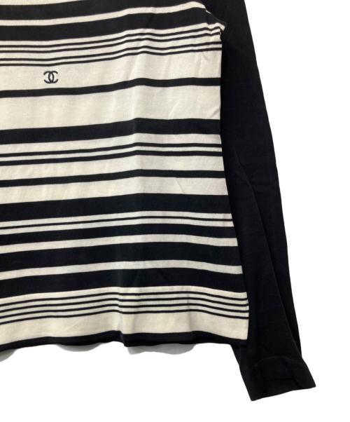 ◆CHANEL（シャネル）◆CHANEL (シャネル) ボーダーカットソー ブラック×ホワイト サイズ:42の古着・服飾アイテム