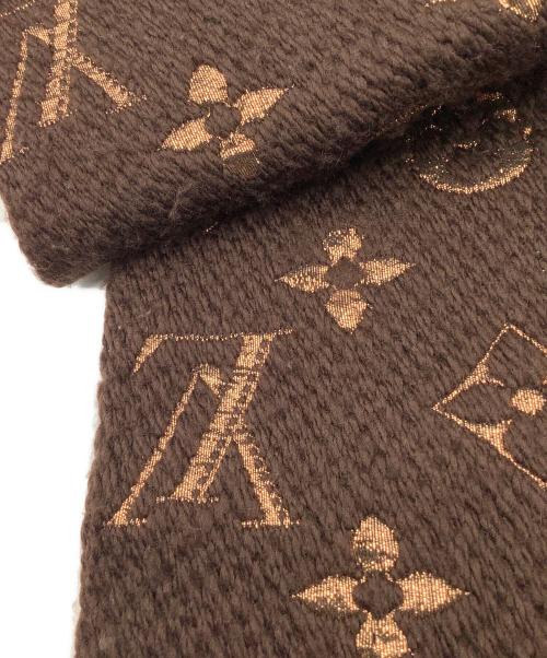 LOUIS VUITTON（ルイ ヴィトン）LOUIS VUITTON (ルイ ヴィトン) モノグラム　エシャルプ・ロゴマニアマフラー ブラウンの古着・服飾アイテム