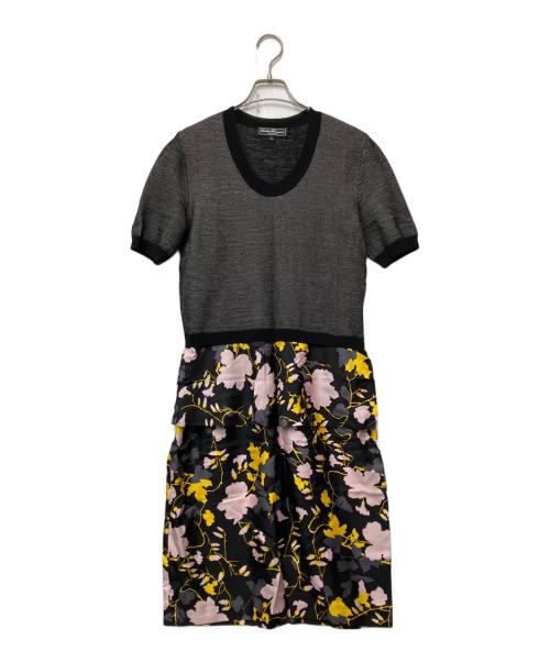 Salvatore Ferragamo（サルヴァトーレ フェラガモ）Salvatore Ferragamo (サルヴァトーレ フェラガモ) 半袖ワンピース ブラック サイズ:42の古着・服飾アイテム