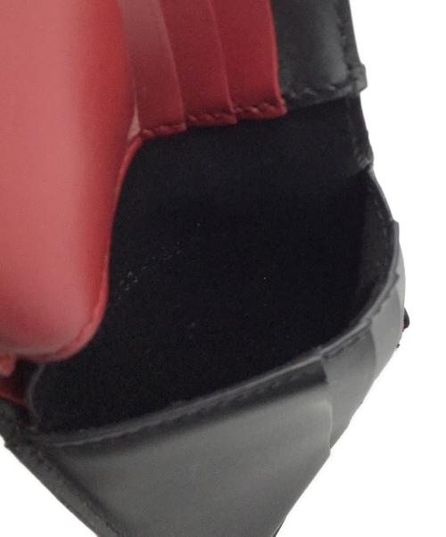 FENDI（フェンディ）FENDI (フェンディ) 2つ折り財布 ブラック×レッドの古着・服飾アイテム