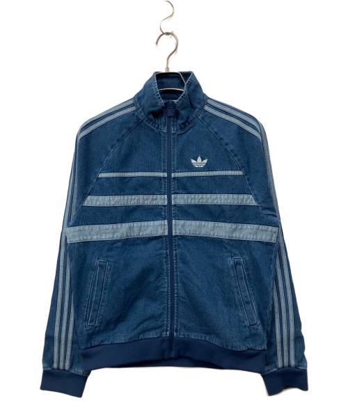 adidas（アディダス）adidas (アディダス) アディカラーファーストブルーデニムトラックトップ ブルー×ホワイト サイズ:Mの古着・服飾アイテム