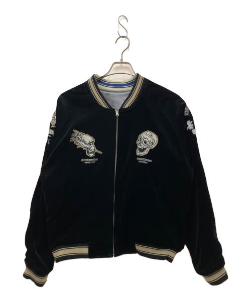 爆裂爛漫娘（バクレツランマンムスメ）爆裂爛漫娘 (バクレツランマンムスメ) リバーシブルスカジャン グレー×ブラック サイズ:42の古着・服飾アイテム