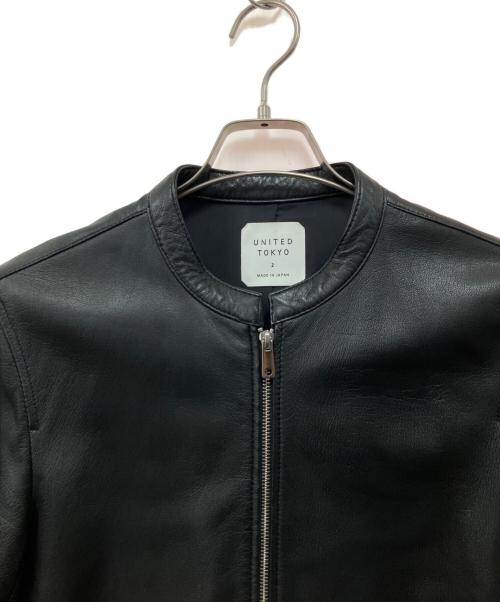 UNITED TOKYO（ユナイテッドトーキョー）UNITED TOKYO (ユナイテッドトーキョー) ラムレザーシングルライダースジャケット ブラック サイズ:2の古着・服飾アイテム