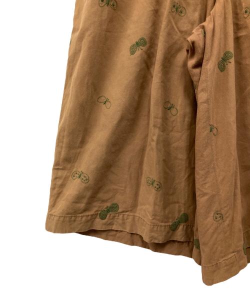 mina perhonen（ミナ ペルホネン）mina perhonen (ミナ ペルホネン) ワイドパンツ ブラウン×グリーン サイズ:FREEの古着・服飾アイテム