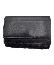 BOTTEGA VENETA（ボッテガベネタ）の古着「イントレチャート　3つ折り財布」｜ブラック