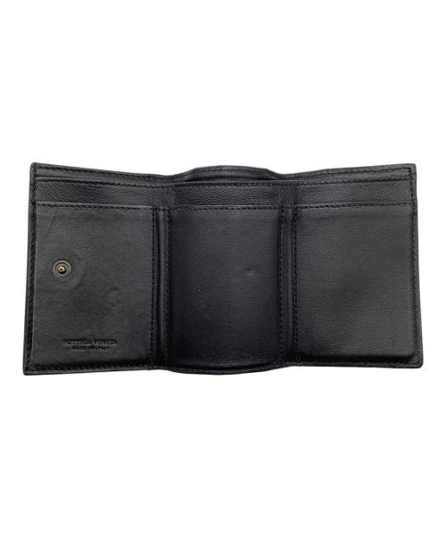 BOTTEGA VENETA（ボッテガベネタ）BOTTEGA VENETA (ボッテガベネタ) イントレチャート　3つ折り財布 ブラックの古着・服飾アイテム
