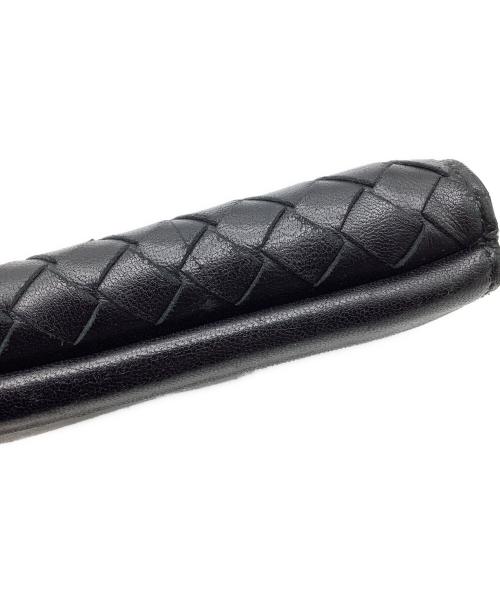 BOTTEGA VENETA（ボッテガベネタ）BOTTEGA VENETA (ボッテガベネタ) イントレチャート　3つ折り財布 ブラックの古着・服飾アイテム