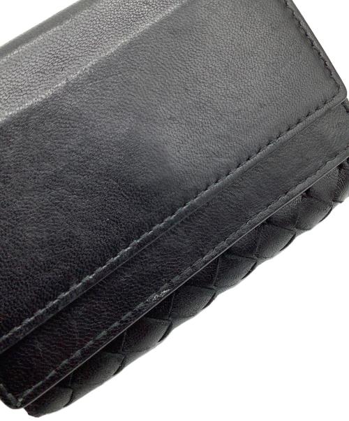 BOTTEGA VENETA（ボッテガベネタ）BOTTEGA VENETA (ボッテガベネタ) イントレチャート　3つ折り財布 ブラックの古着・服飾アイテム