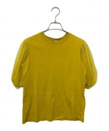 RED VALENTINO（レッドヴァレンティノ）の古着「フリルレーススウェット」｜イエロー