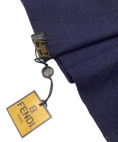 FENDI（フェンディ）FENDI (フェンディ) マフラー ネイビー×グレー 未使用品の古着・服飾アイテム