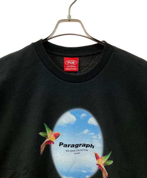 paragraph（パラグラフ）Paragraph (パラグラフ) プリントスウェット ブラック サイズ:不明 未使用品の古着・服飾アイテム