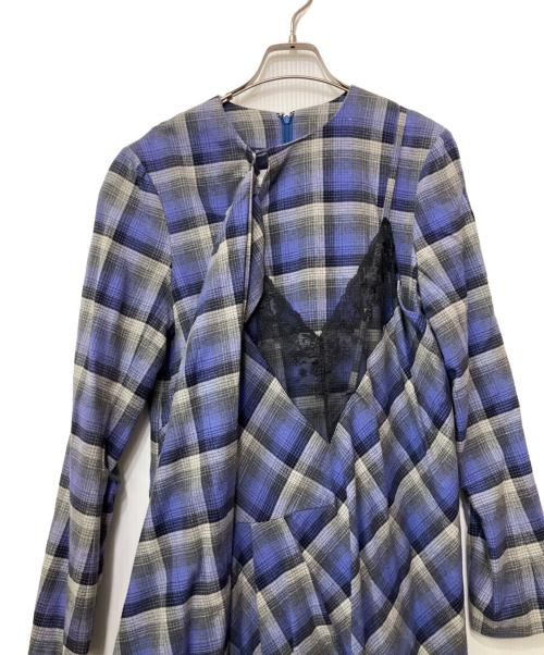 FACETASM（ファセッタズム）FACETASM (ファセッタズム) 長袖ワンピース パープル×グレー サイズ:2の古着・服飾アイテム