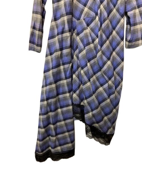 FACETASM（ファセッタズム）FACETASM (ファセッタズム) 長袖ワンピース パープル×グレー サイズ:2の古着・服飾アイテム