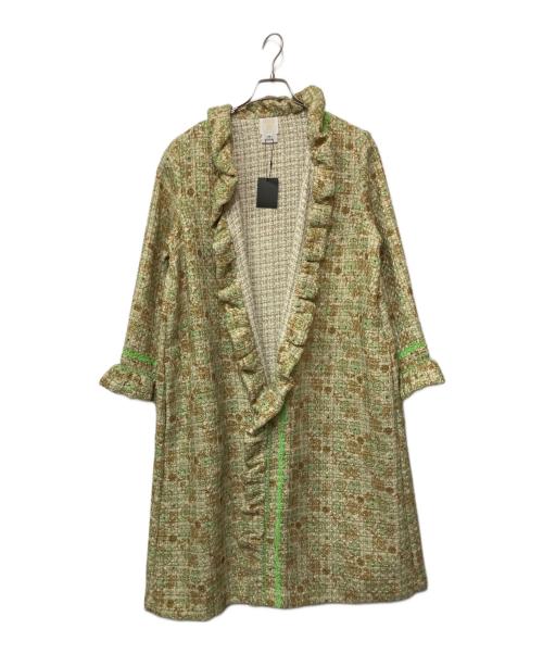 ANNA SUI（アナスイ）ANNA SUI (アナスイ) ツイードジャケット 黄緑×アイボリー サイズ:Mの古着・服飾アイテム