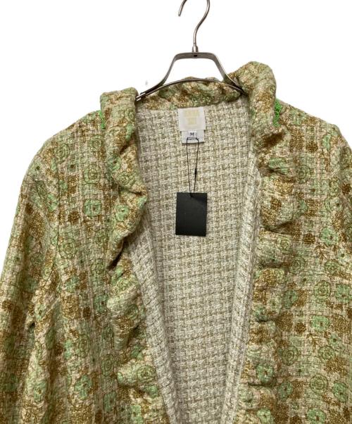 ANNA SUI（アナスイ）ANNA SUI (アナスイ) ツイードジャケット 黄緑×アイボリー サイズ:Mの古着・服飾アイテム