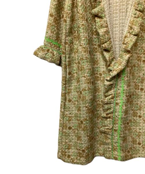 ANNA SUI（アナスイ）ANNA SUI (アナスイ) ツイードジャケット 黄緑×アイボリー サイズ:Mの古着・服飾アイテム