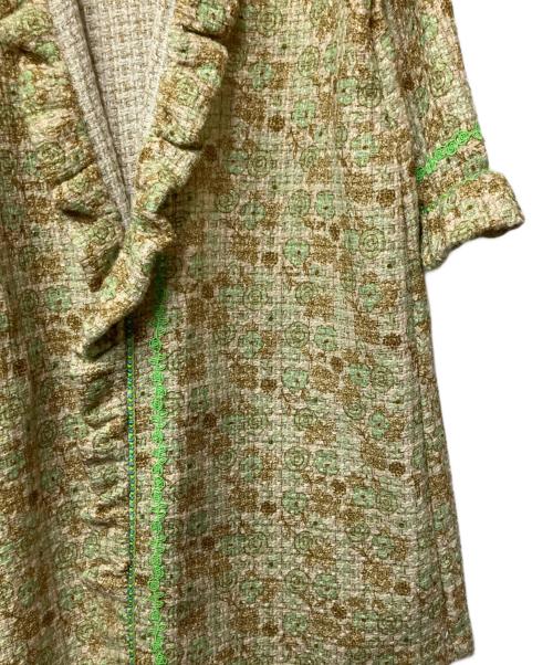 ANNA SUI（アナスイ）ANNA SUI (アナスイ) ツイードジャケット 黄緑×アイボリー サイズ:Mの古着・服飾アイテム