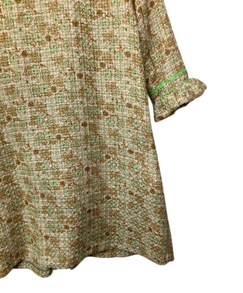 ANNA SUI（アナスイ）ANNA SUI (アナスイ) ツイードジャケット 黄緑×アイボリー サイズ:Mの古着・服飾アイテム