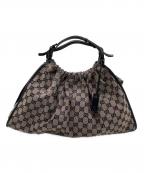 GUCCIグッチ）の古着「ハンドバッグ」｜ブラック×ベージュ