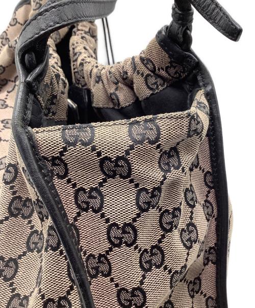 GUCCI（グッチ）GUCCI (グッチ) ハンドバッグ ブラック×ベージュの古着・服飾アイテム