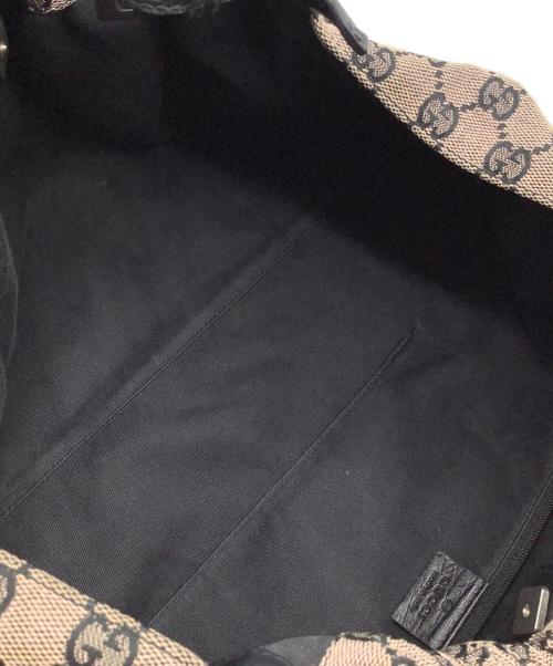 GUCCI（グッチ）GUCCI (グッチ) ハンドバッグ ブラック×ベージュの古着・服飾アイテム