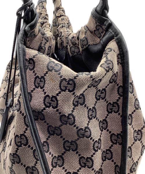 GUCCI（グッチ）GUCCI (グッチ) ハンドバッグ ブラック×ベージュの古着・服飾アイテム