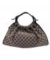 GUCCI (グッチ) ハンドバッグ ブラック×ベージュ：20000円
