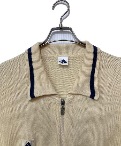 adidas（アディダス）adidas (アディダス) ニットジャケット アイボリー サイズ:M-Lの古着・服飾アイテム