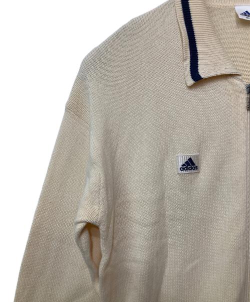 adidas（アディダス）adidas (アディダス) ニットジャケット アイボリー サイズ:M-Lの古着・服飾アイテム