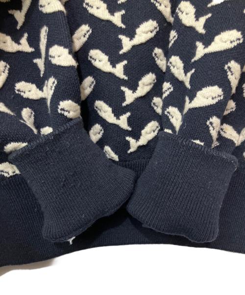 Thom Browne（トムブラウン）Thom Browne (トムブラウン) 厚手ニット ネイビー×ホワイト サイズ:1の古着・服飾アイテム