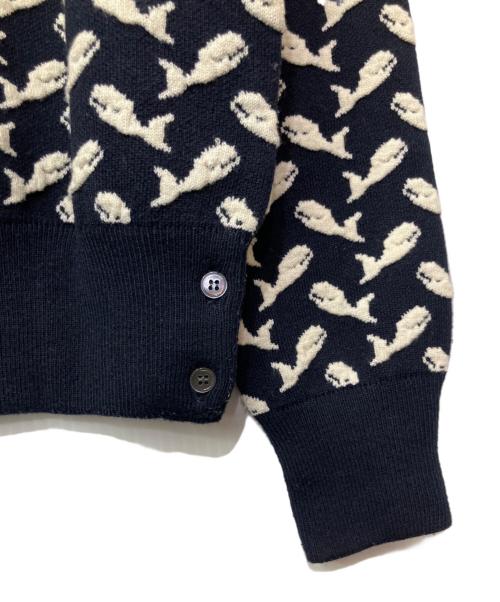 Thom Browne（トムブラウン）Thom Browne (トムブラウン) 厚手ニット ネイビー×ホワイト サイズ:1の古着・服飾アイテム
