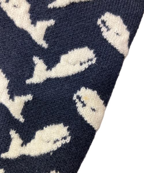 Thom Browne（トムブラウン）Thom Browne (トムブラウン) 厚手ニット ネイビー×ホワイト サイズ:1の古着・服飾アイテム