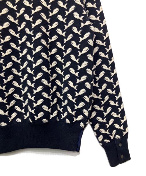 Thom Browne（トムブラウン）Thom Browne (トムブラウン) 厚手ニット ネイビー×ホワイト サイズ:1の古着・服飾アイテム